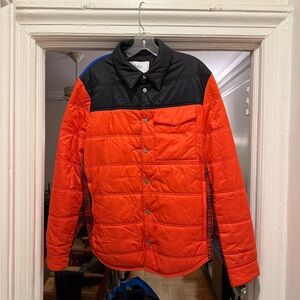 Bold Black and Red Men's Puffer Jacket